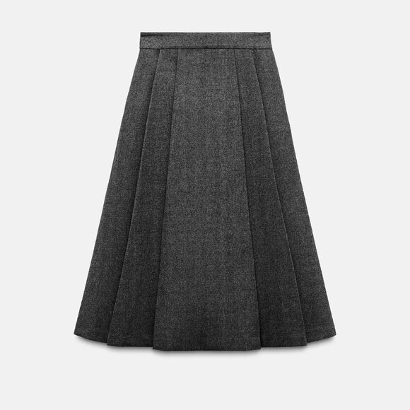 Zara Dresses & Skirts - Zara Box Pleat Midi Skirt ZW Collection Size M